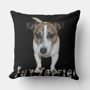 Tapisserie Fox Terrier Et Logo, Grand Coussin Noir