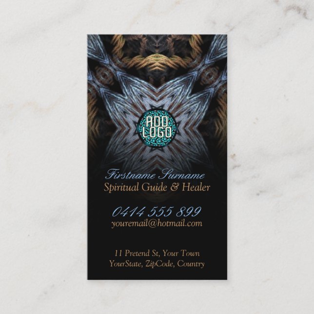 Tapisserie fractale avec Cartes de visite de logo (Devant)