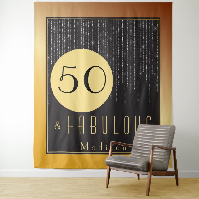 Tapisserie Fun Cool Or Fabuleux 50e Anniversaire (En situation)