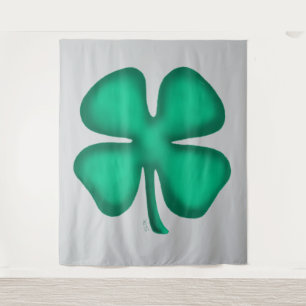 Tapisserie grise Trèfle irlandais Lucky 4 Leaf