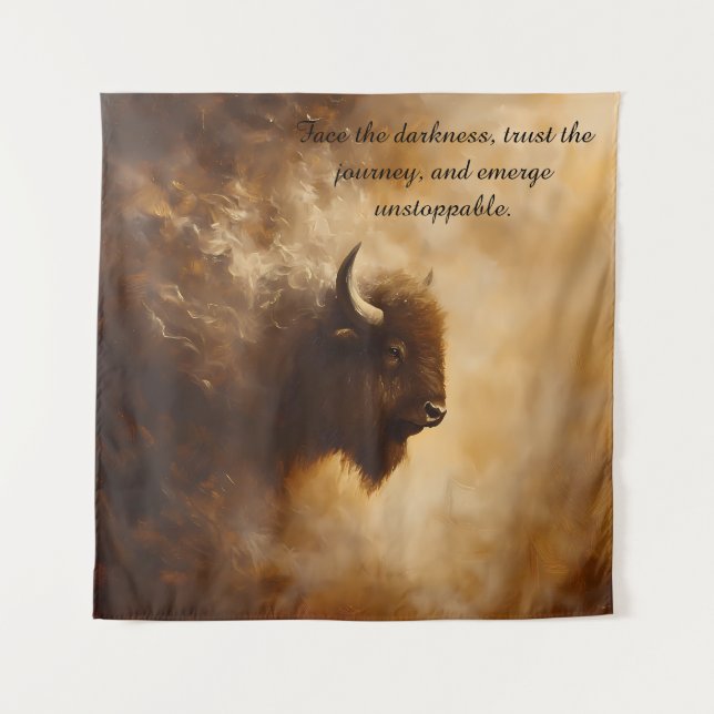 Tapisserie inspirante buffle, bison (Devant)