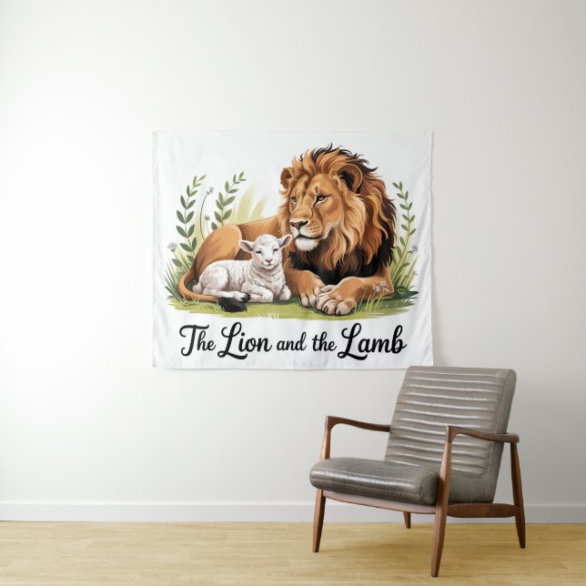 Tapisserie Lion et Agneau (En situation (horizontale))