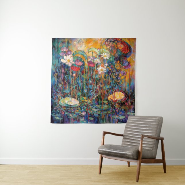 Tapisserie Lotus et Nymphéas (En situation)