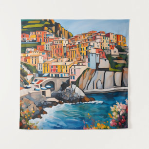 Tapisserie Manarola Cinque Terre Italie Côte Mer M