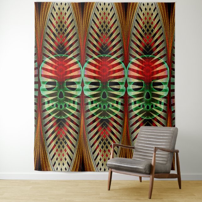 Tapisserie Mojo Skull (En situation)