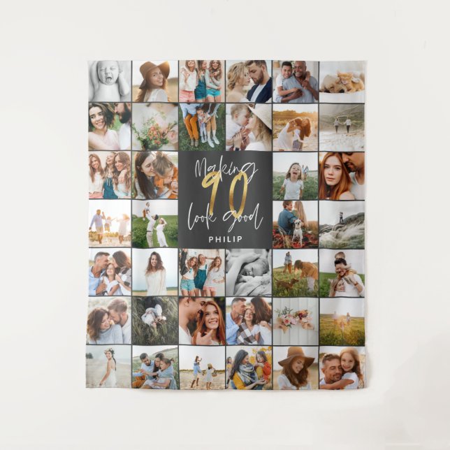 Tapisserie multiphoto moderne 90e anniversaire (Devant)