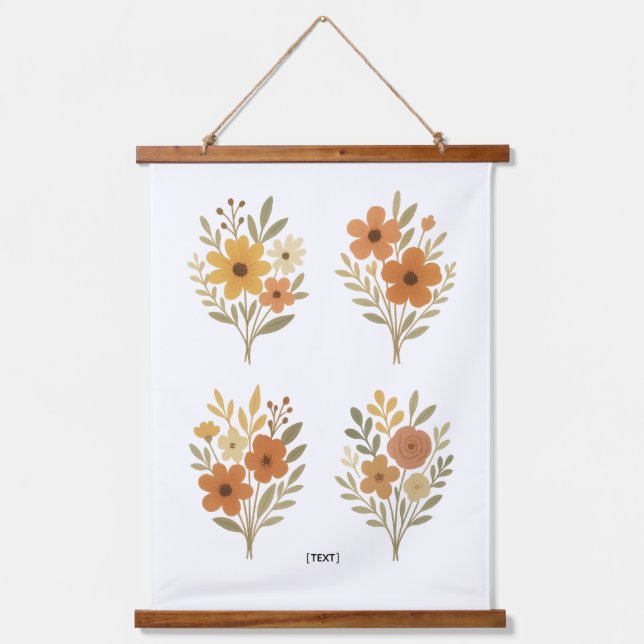Tapisserie murale à bouquet floral Boho | Ajouter  (Recto)