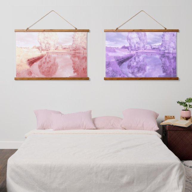 Tapisserie murale à dessus en bois (Chambre à coucher)