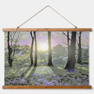 Tapisserie murale à dessus en bois