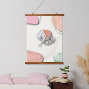Tapisserie murale à dessus en bois aux tons chauds