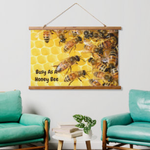 Tapisserie murale à dessus en bois Busy As A Honey