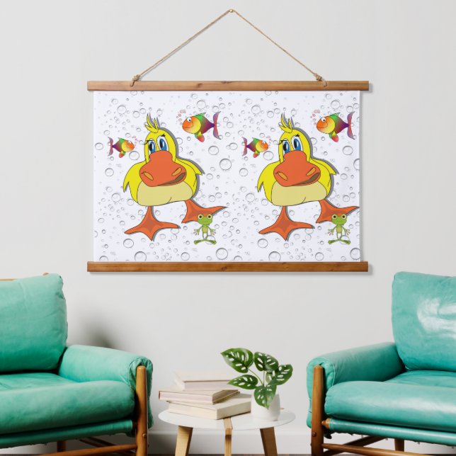 Tapisserie murale à dessus en bois Canard  (Salon)