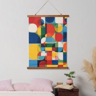 Tapisserie murale à motif minimaliste géométrique