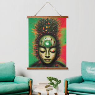 Tapisserie murale Abstraite en bois zen