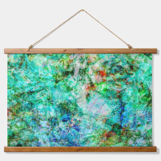 Tapisserie murale apaisante bleue à dessus en bois