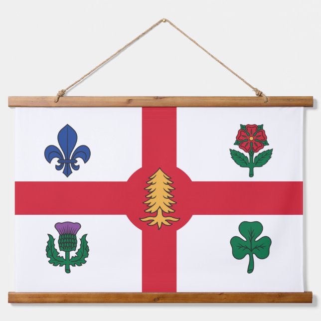 Tapisserie murale avec drapeau de Montréal, Québec (Devant)