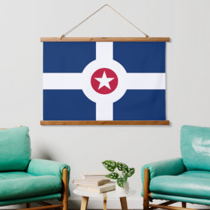 Tapisserie murale avec drapeau d'Indianapolis, U.S