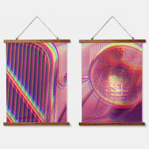 Tapisserie murale cadre en bois - Psychedelic 