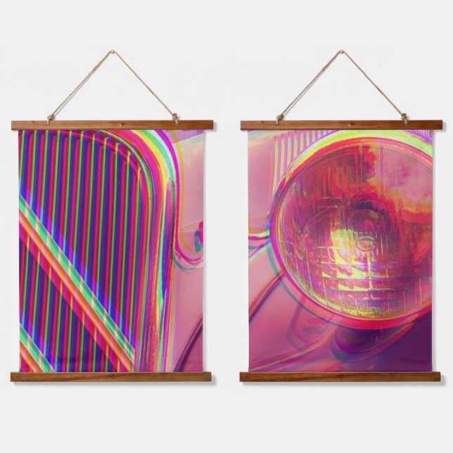 Tapisserie murale cadre en bois - Psychedelic  (Double)