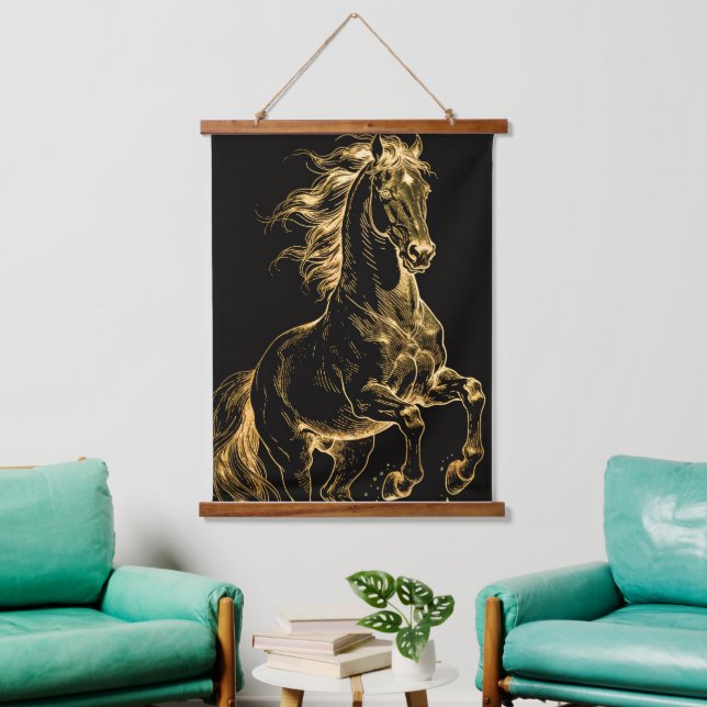 tapisserie murale cheval animaux chevaux (Salon)
