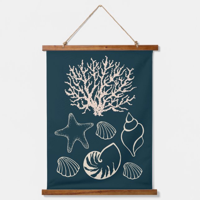 Tapisserie murale coquillage nautique (Recto)