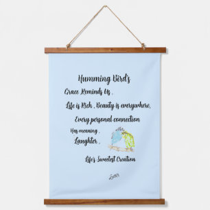 Tapisserie murale coupée en bois : Oiseaux colibri