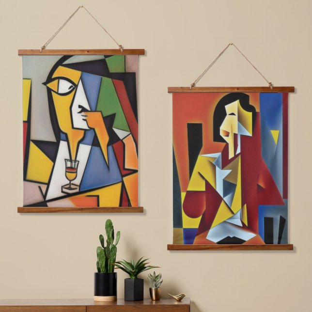 Tapisserie murale cubiste Abstraite (Asymétrique)