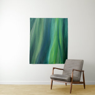 Tapisserie murale d'art abstrait vert