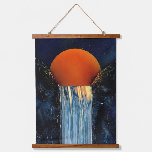Tapisserie murale en bois avec cascade d'eau (Recto)