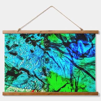 Tapisserie murale en bois bleue abstraite,Tapisser