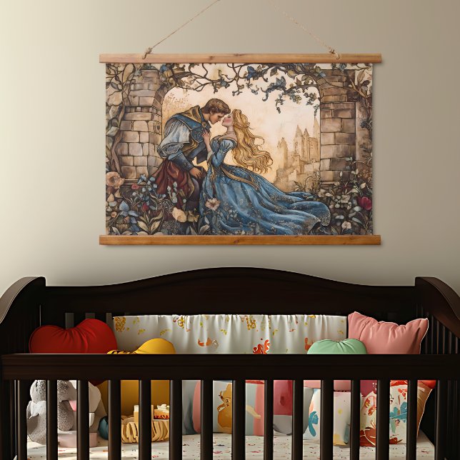 Tapisserie murale en bois fée (Sleeping Beauty and the Prince Nursery Tapestry)