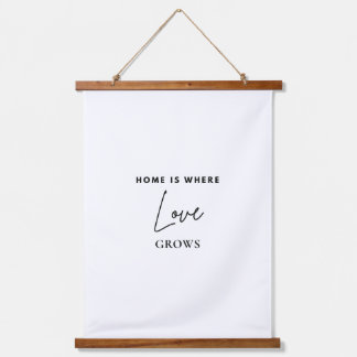 Tapisserie murale en bois Home Is Where Love Grows