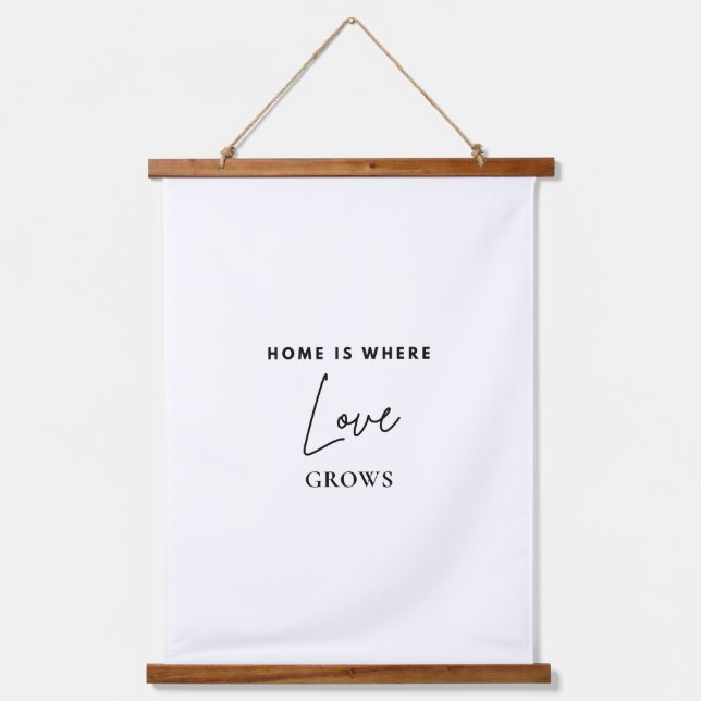 Tapisserie murale en bois Home Is Where Love Grows (Recto)