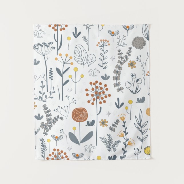 Tapisserie murale florale moderne minimaliste (Devant)
