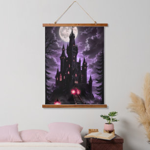 Tapisserie murale halloween château effrayant