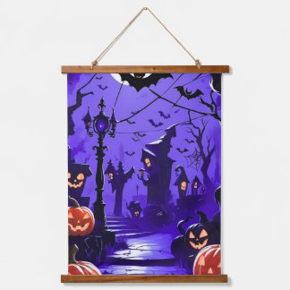 Tapisserie murale halloween château effrayant