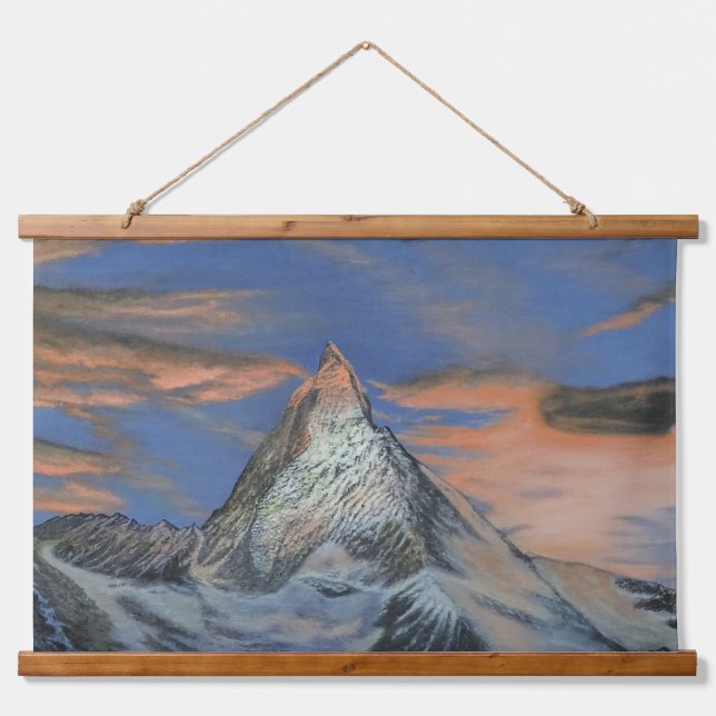 Tapisserie murale - "Le Matterhorn au coucher du s (Devant)