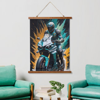 tapisserie murale moto
