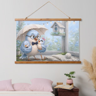 Tapisserie murale Père Oiseau et Bébé