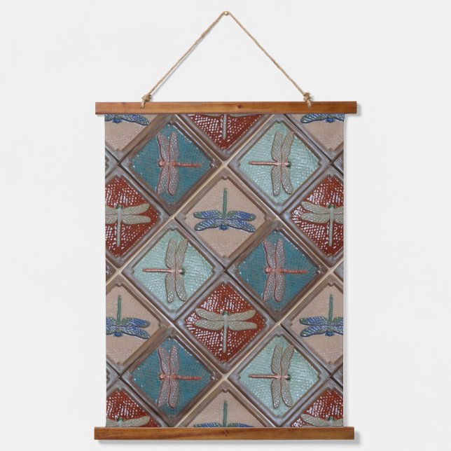 Tapisserie murale suspendue avec tuiles libellules (Recto)