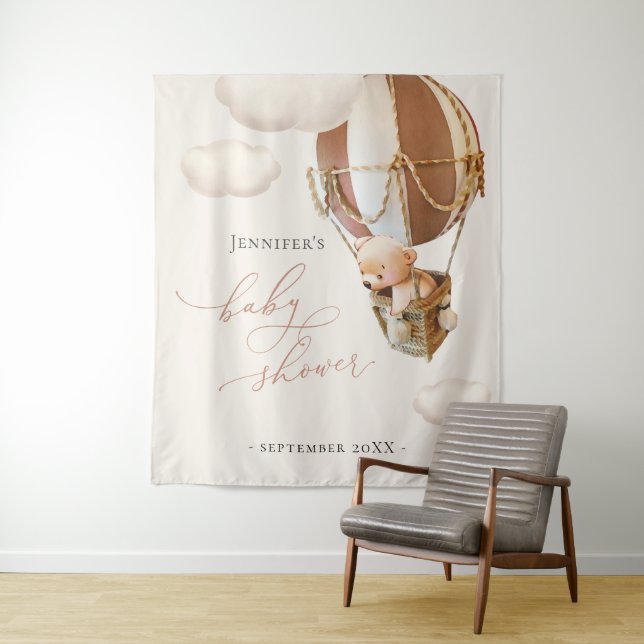 Tapisserie neutre en genre Ballons Ours (En situation)