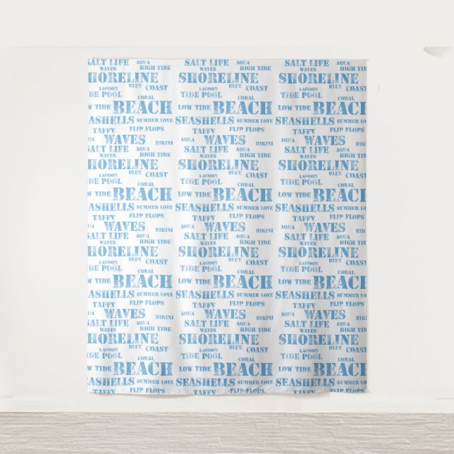 Tapisserie pendaison en Perriette aqua bleu (Devant)