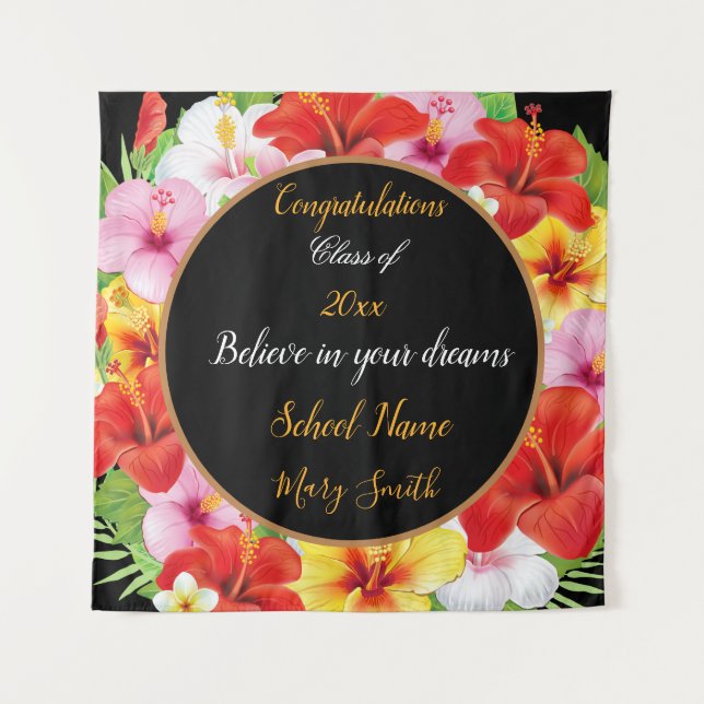 Tapisserie personnalisée de fleurs exotiques popul (Devant)