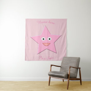 Tapisserie personnalisée en étoile rose