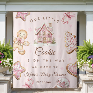 Tapisserie pour Baby Shower Fille aux Biscuits de