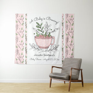 Tapisserie pour Baby Shower Tea Cup Tea Party