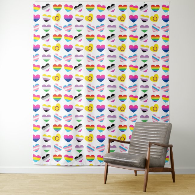 Tapisserie Pride Hearts (En situation)
