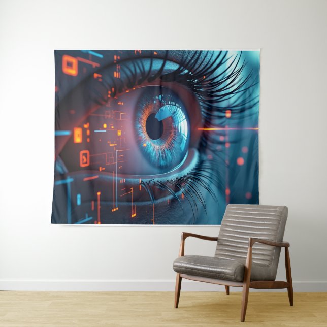 Tapisserie Quantum Eye (En situation (horizontale))