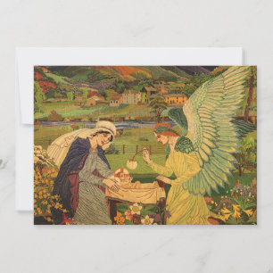 Tapisserie religieuse vintage avec Bébé Jésus Chri