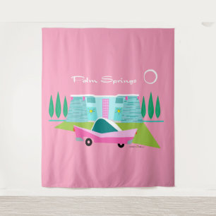 Tapisserie Retro Pink Palm Springs